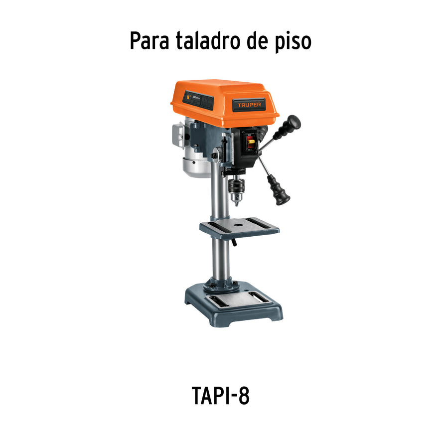 Broquero 1/2' c/llave p/taladro d/piso TAPI-8, TRUPER Caja con 2, 15477