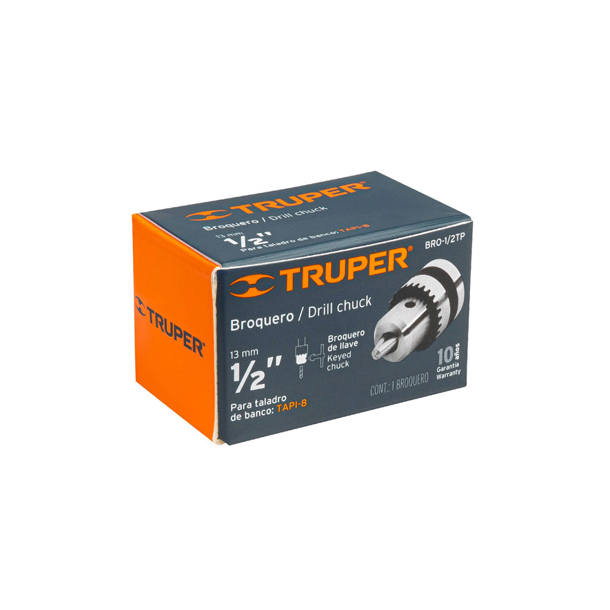 Broquero 1/2' c/llave p/taladro d/piso TAPI-8, TRUPER Caja con 2, 15477