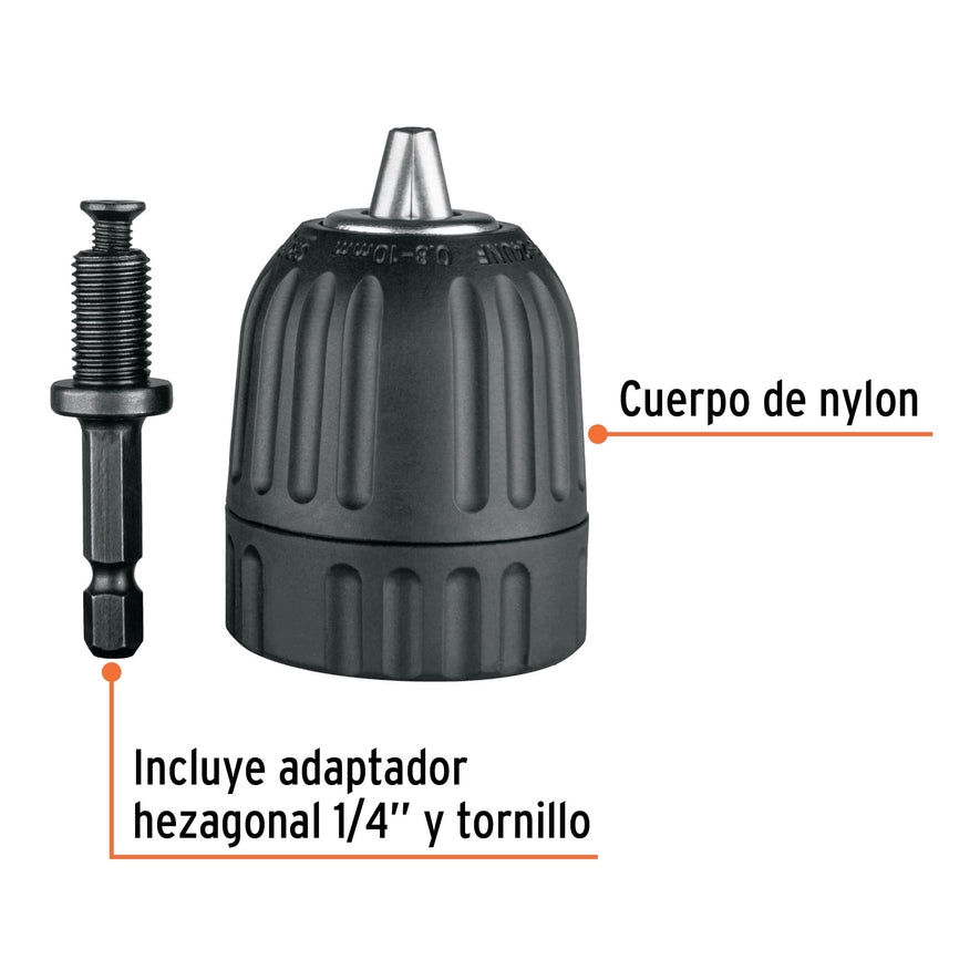 Broquero 3/8' s/llave, c/adaptador Hex 1/4' p/destornillador Caja con 2, 102474