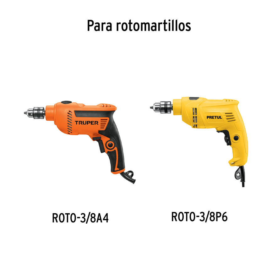 Broquero de 3/8' con llave, TRUPER Caja con 6, 16477
