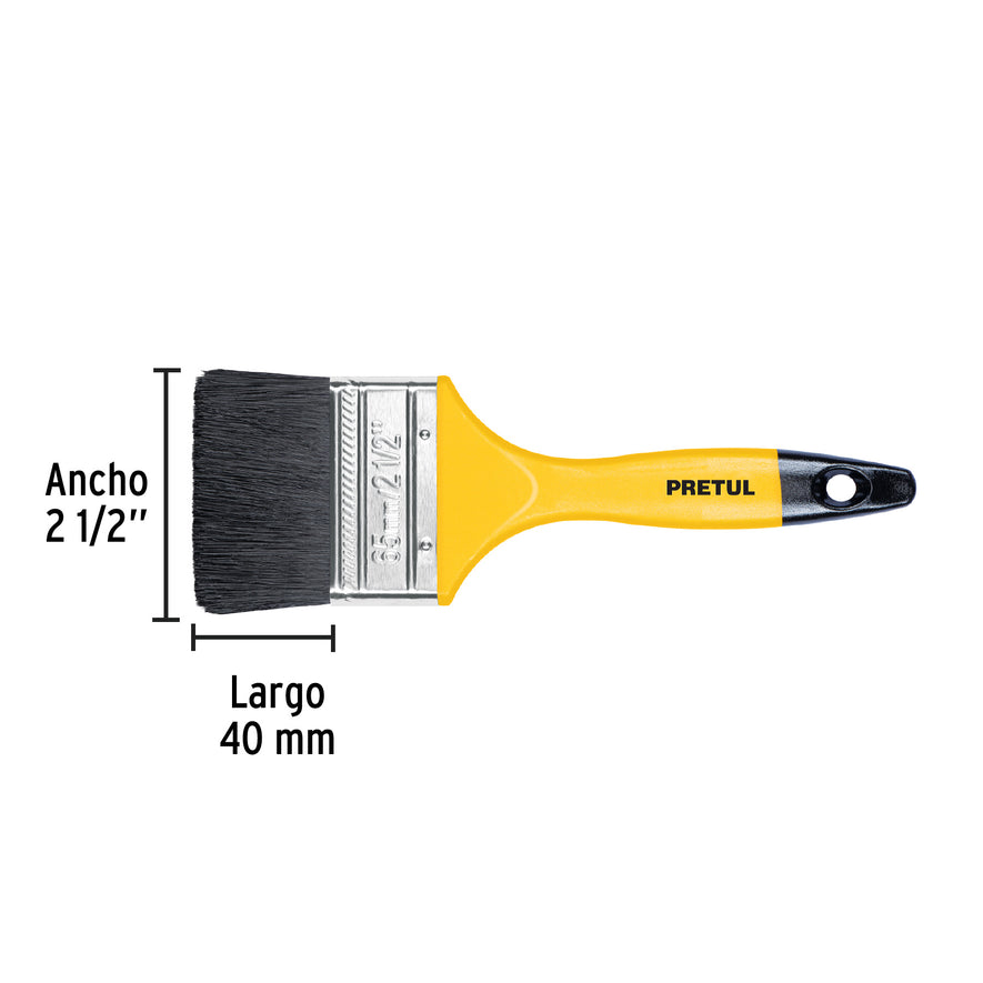 Brocha uso general de 2-1/2' con mango de plástico, Pretul Caja con 12, 21527