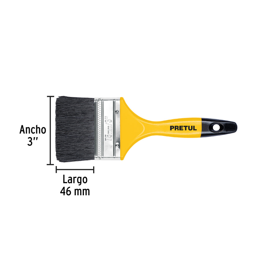 Brocha uso general de 3' con mango de plástico, Pretul Caja con 12, 21528