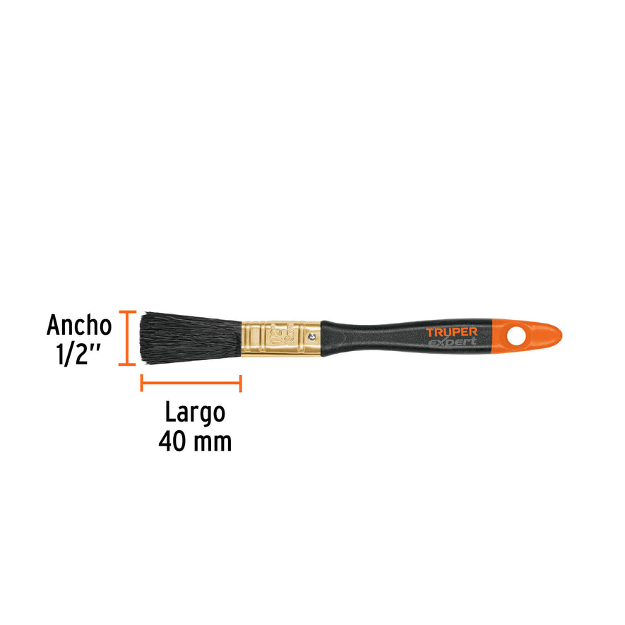 Brocha profesional de 1/2' mango de plástico, Truper Expert Caja con 6, 17849