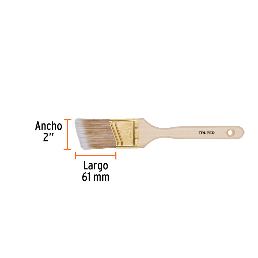 Brocha cerdas sintéticas 2' corte angular, mango de madera Caja con 6, 13339