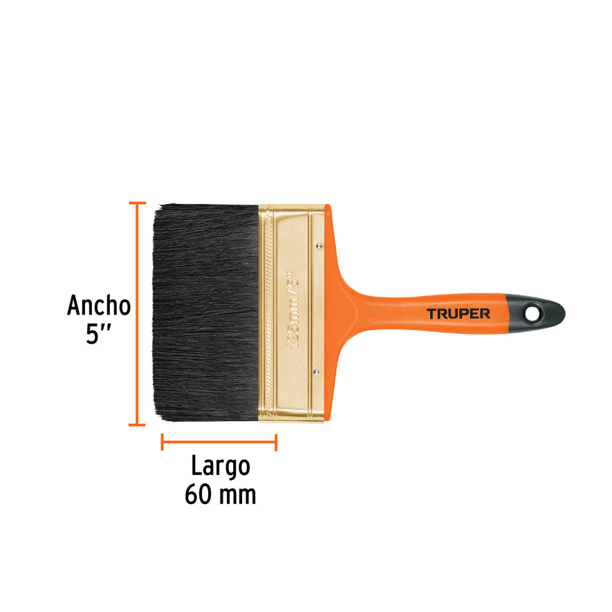Brocha profesional de 5' con mango de plástico, Truper Caja con 6, 14487