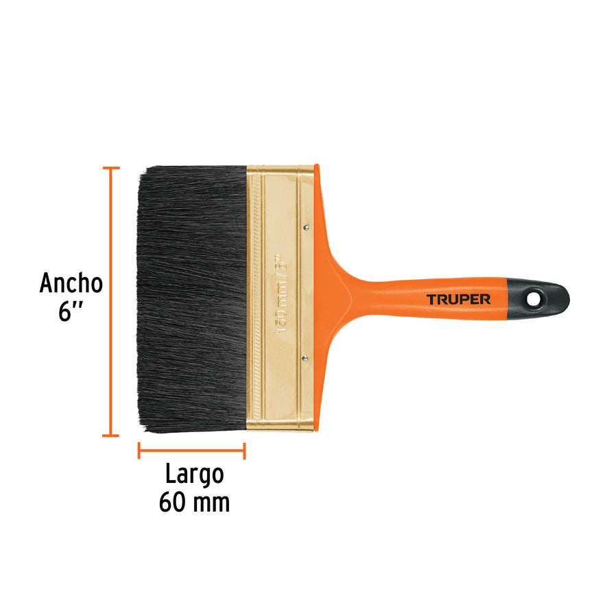 Brocha profesional de 6' con mango de plástico, Truper Caja con 6, 14488