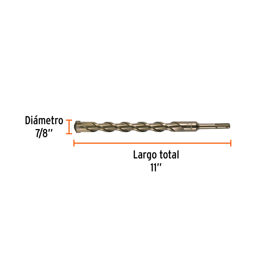Broca SDS Plus 7/8 x 11', Truper Caja con 5, 11288