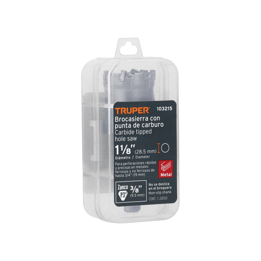 Brocasierra de carburo de tungsteno, 1-1/8', Truper Caja con 10, 103215