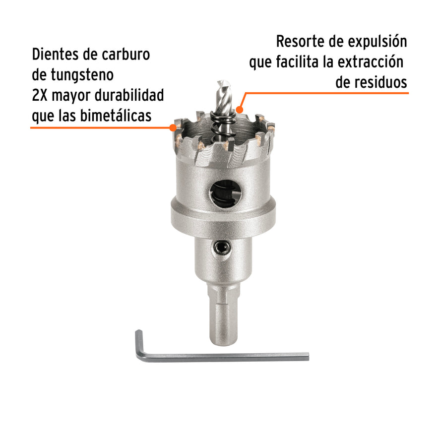 Brocasierra de carburo de tungsteno, 1-3/8', Truper Caja con 10, 103216