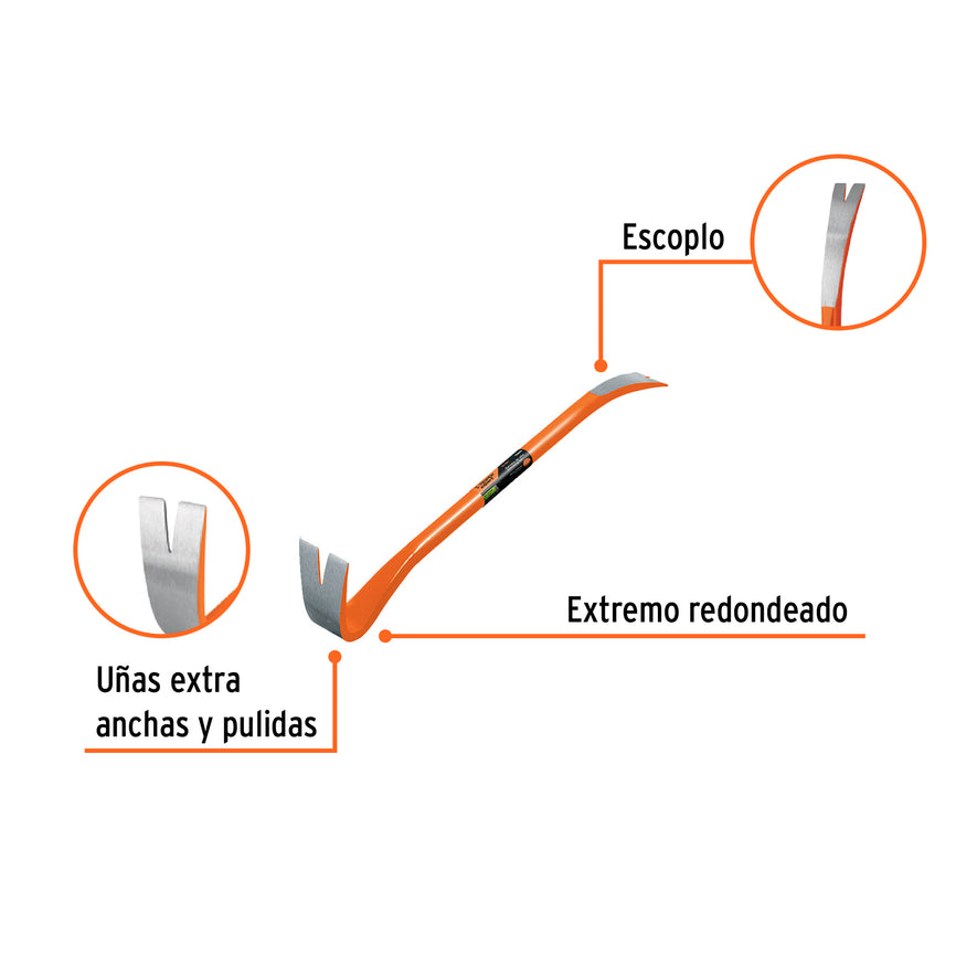 Barreta de uña de 7/8' x 60 cm, Truper Expert Caja con 3, 102649