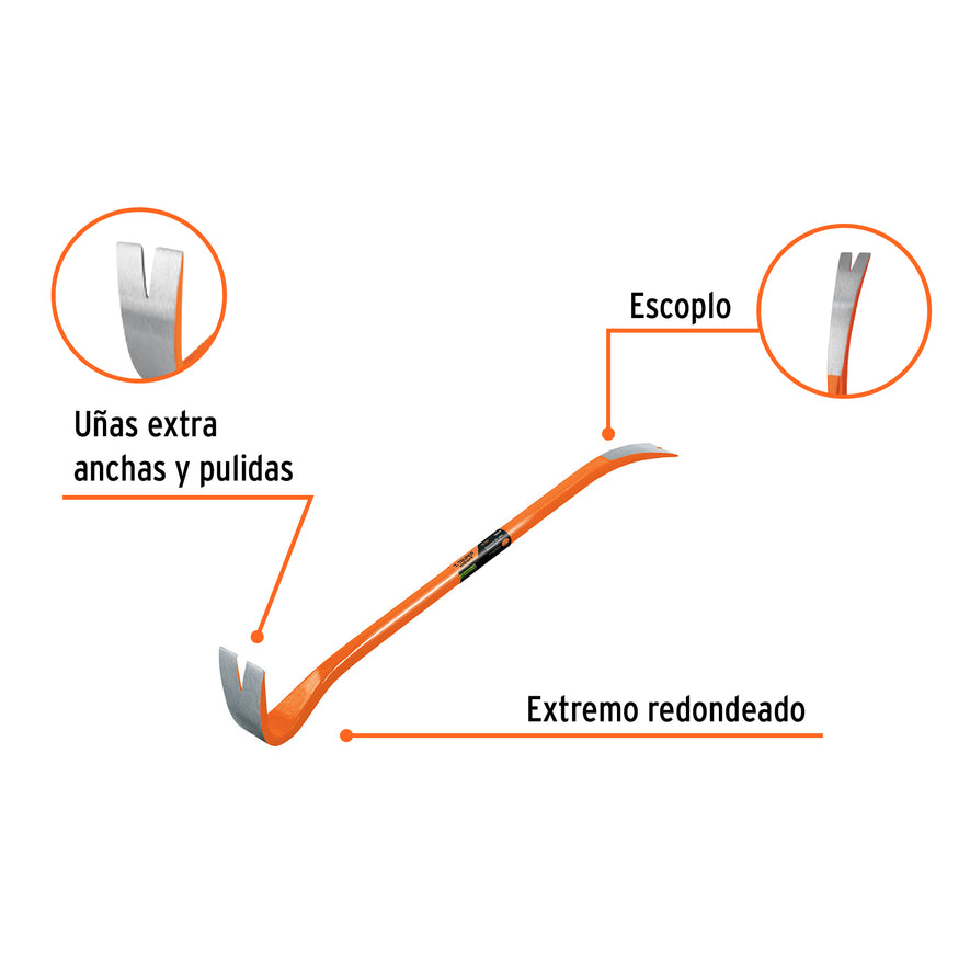 Barreta de uña de 7/8' x 75 cm, Truper Expert Caja con 3, 102670