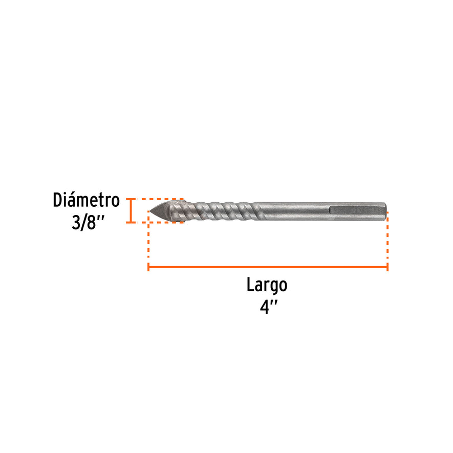 Broca para vidrio y azulejo 3/8', Truper Expert Caja con 6, 101829