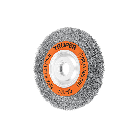 Carda alambre ondulado 8' x 3/4' para esmeril, Truper Caja con 4, 17524