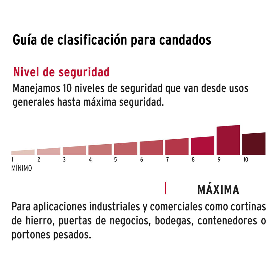 Candado de acero, 109mm, gancho largo, llave de puntos Caja con 3, 43366