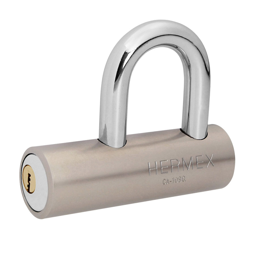 Candado de acero, 109mm, gancho corto, llave de puntos Caja con 3, 43365