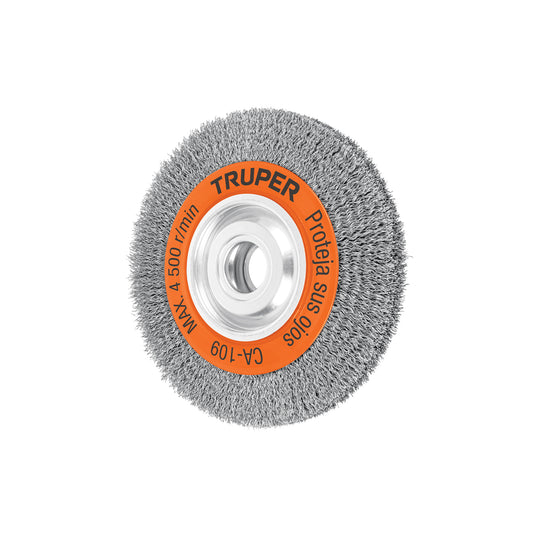 Carda alambre ondulado 8' x 1' para esmeril, Truper Caja con 4, 17526