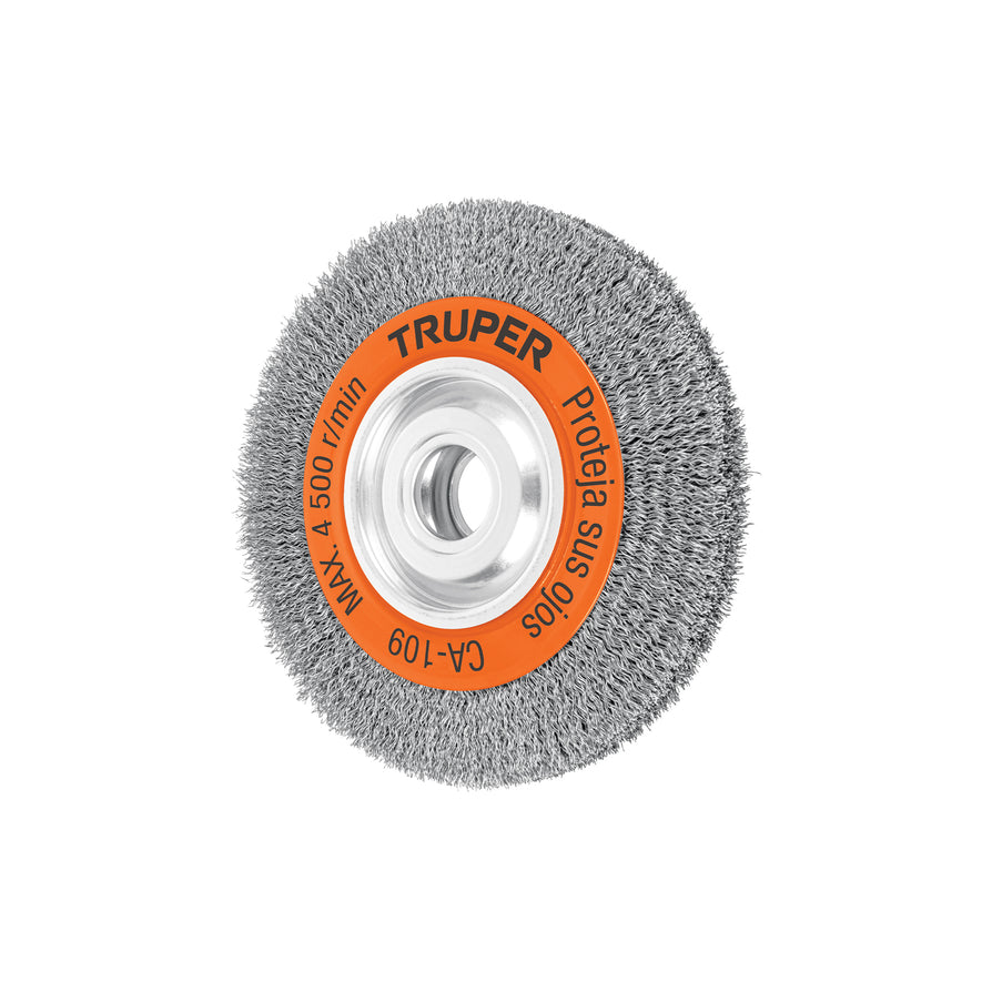 Carda alambre ondulado 8' x 1' para esmeril, Truper Caja con 4, 17526