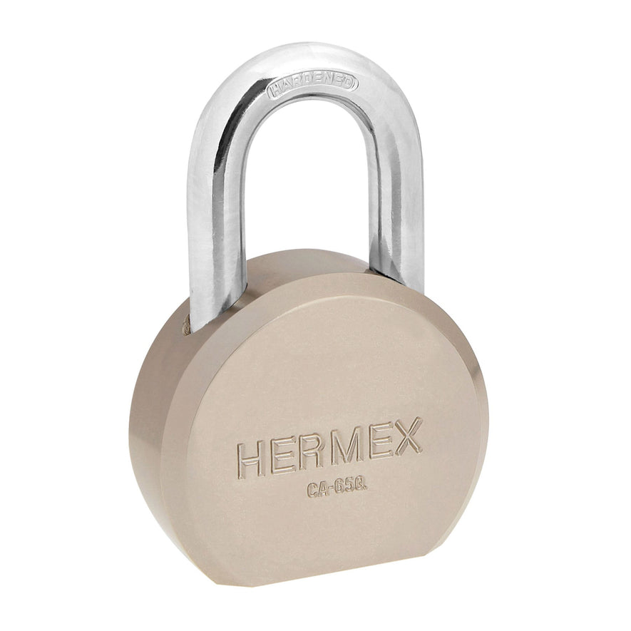 Candado redondo, 65mm, gancho corto, llave de puntos,blister Caja con 3, 43336