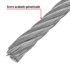 Metro de cable flexible 1/2' de acero 7x19 hilos, 75 m Caja con 75, 48819