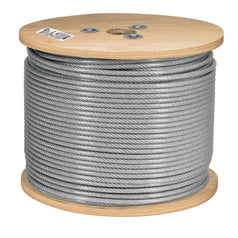 Metro de cable rígido 1/4' acero 7x7 recubierto PVC, 300 m Caja con 300, 48808