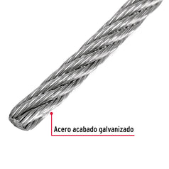 Metro de cable flexible 3/16' de acero 7x19 hilos, 300 m Caja con 300, 48802
