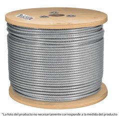 Metro cable flexible 3/16' acero 7x19 recubierto PVC, 300 m Caja con 300, 48811