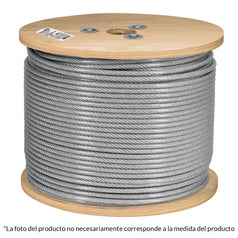 Metro de cable rígido 3/16' acero 7x7 recubierto PVC, 300 m Caja con 300, 48807