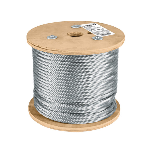 Metro de cable rígido 5/16' de acero 7x7 hilos, 75 m, Fiero Caja con 75, 48813