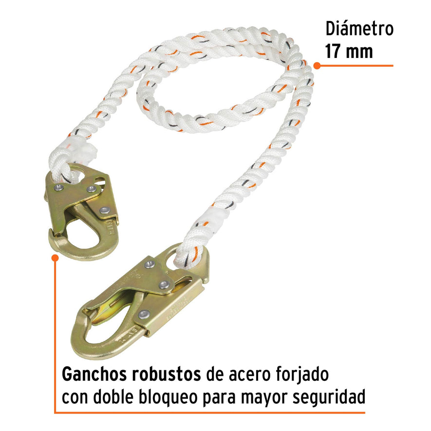 Cable de posicionamiento cuerda de poliéster de 1.5 m, ANSI, 10511