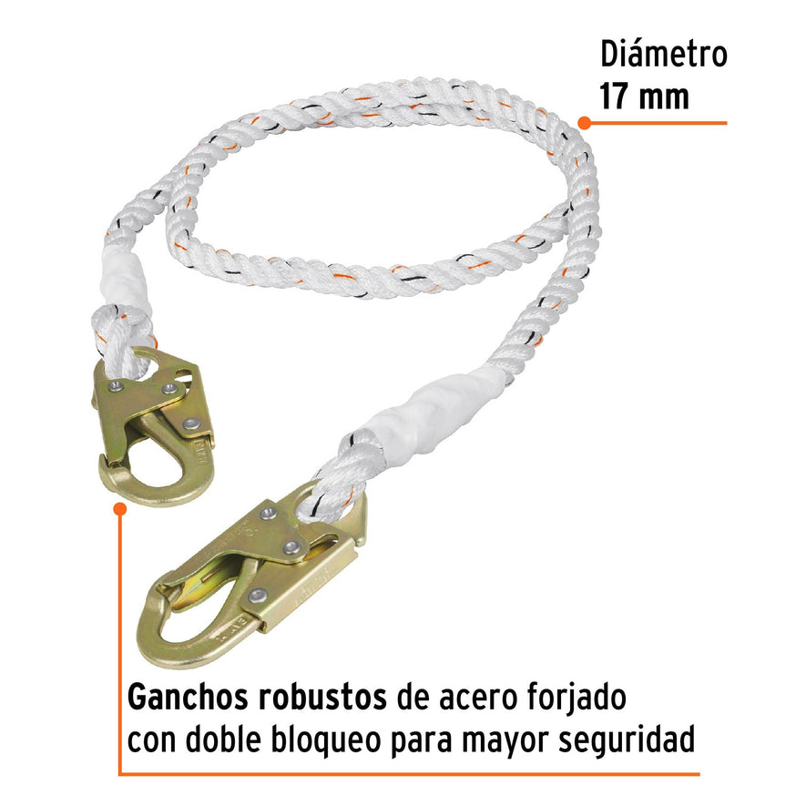 Cable de posicionamiento cuerda de poliéster de 2 m, ANSI, 10512