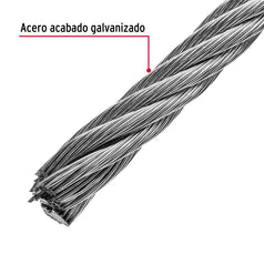 Metro de cable flexible 7/16' de acero 7x19 hilos, 75 m Caja con 75, 48818