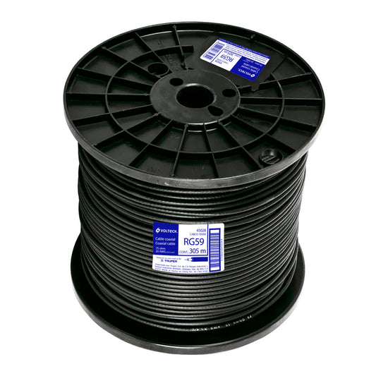 Metro de cable coaxial RG59 en carrete de 305 m, Volteck Caja con 305, 45028