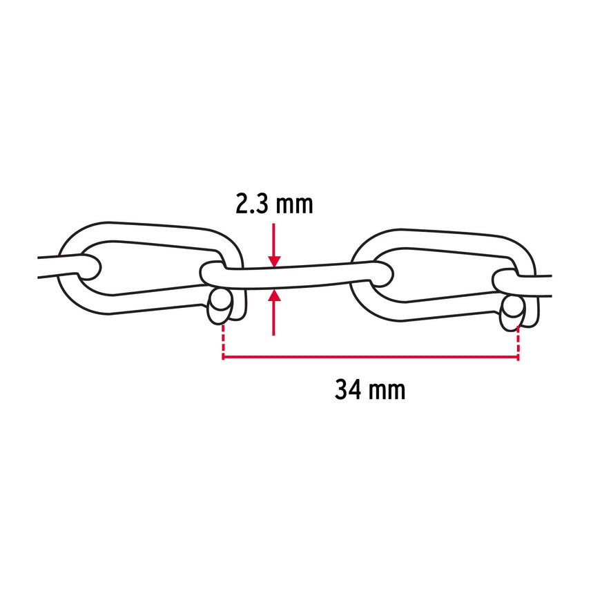 Metro de cadena tipo Víctor de 2.3 mm en carrete de 30 m Caja con 30, 44191