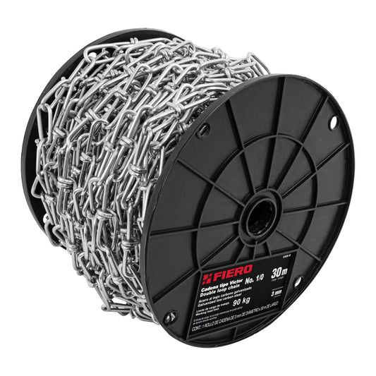 Metro de cadena tipo Víctor de 3.0 mm en carrete de 30 m Caja con 30, 44192