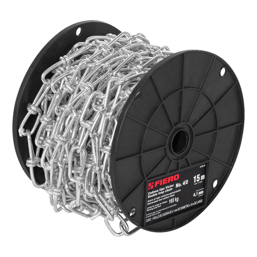 Metro de cadena tipo Víctor de 4.1 mm en carrete de 15 m Caja con 15, 44194