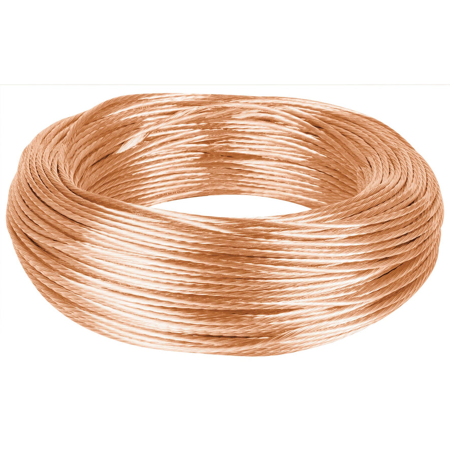 Metro de cable desnudo de cobre calibre 10 AWG, rollo 100 m Caja con 100, 40090