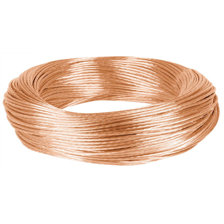 Metro de cable desnudo de cobre calibre 12 AWG, rollo 100 m Caja con 100, 40091