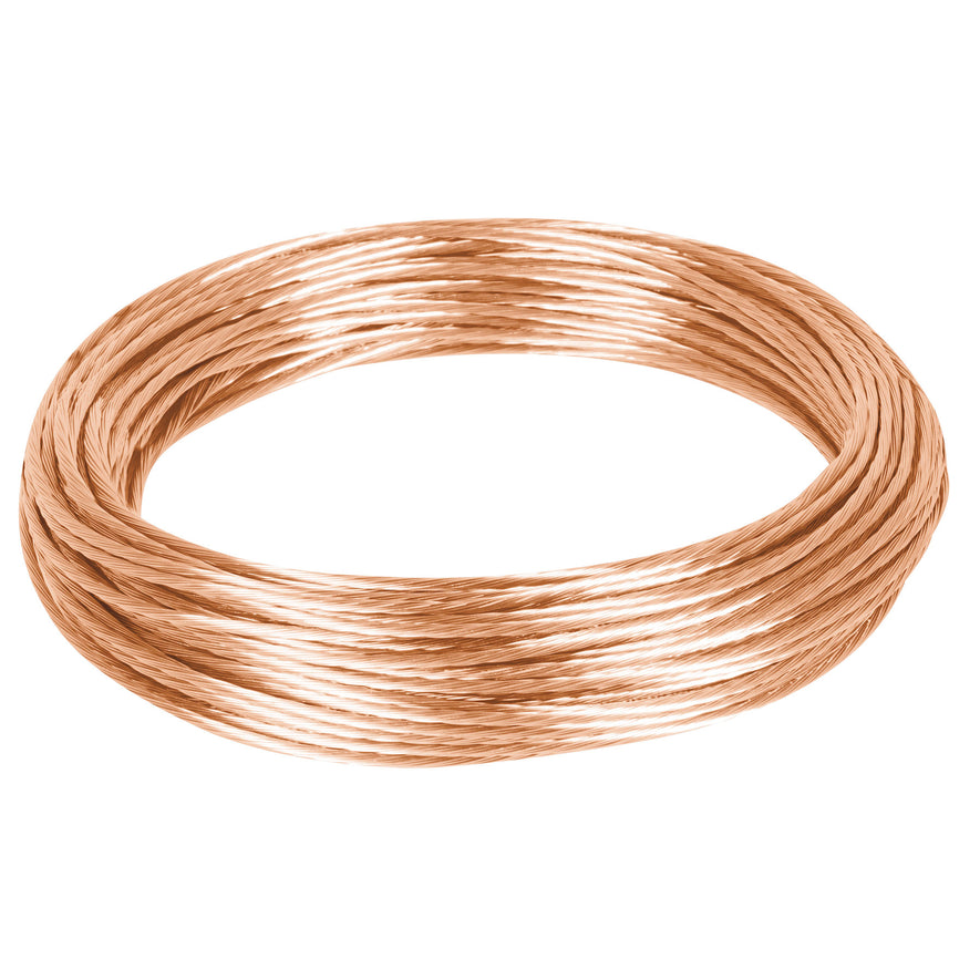 Metro de cable desnudo de cobre calibre 12 AWG, rollo 25 m Caja con 25, 40049