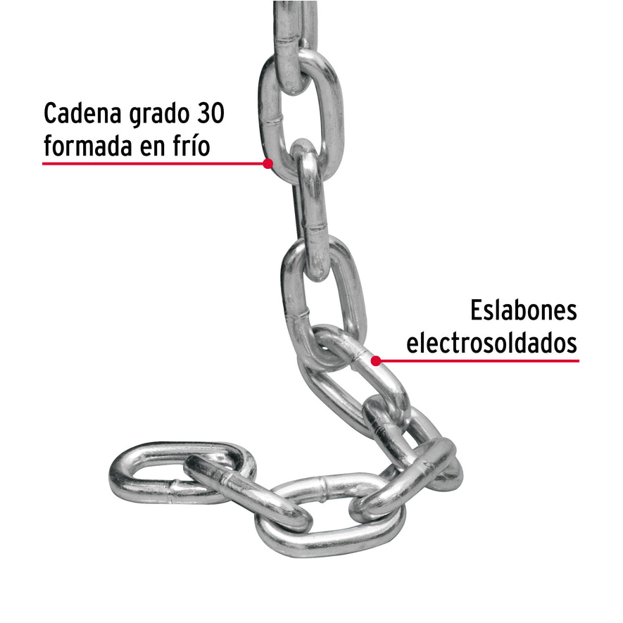 Metro de cadena galvanizada de 5/16', 20 m en cubeta, Fiero Caja con 20, 44272