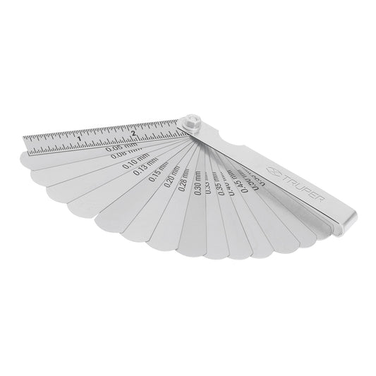 Calibrador de 15 hojas std / mm, Truper Caja con 6, 14395