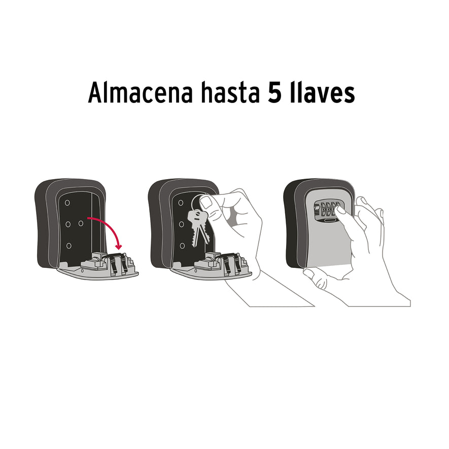 Caja de combinación guardallaves para pared, 12cm, Hermex Caja con 2, 45328