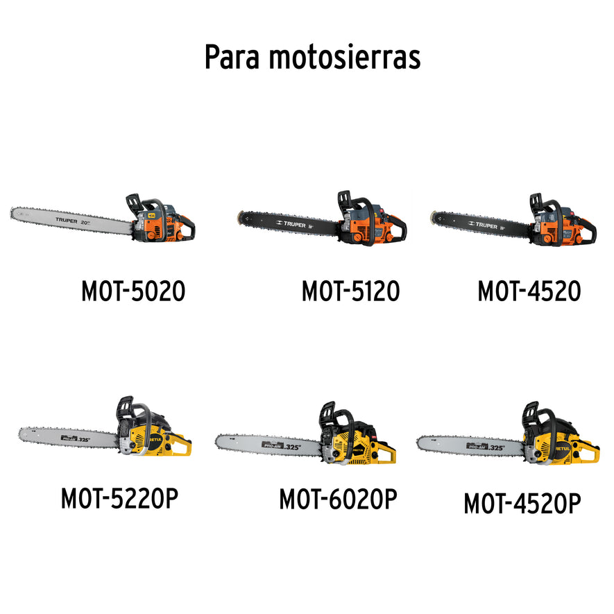 Cadena de repuesto 20' para motosierra a gasolina, Truper, 16638