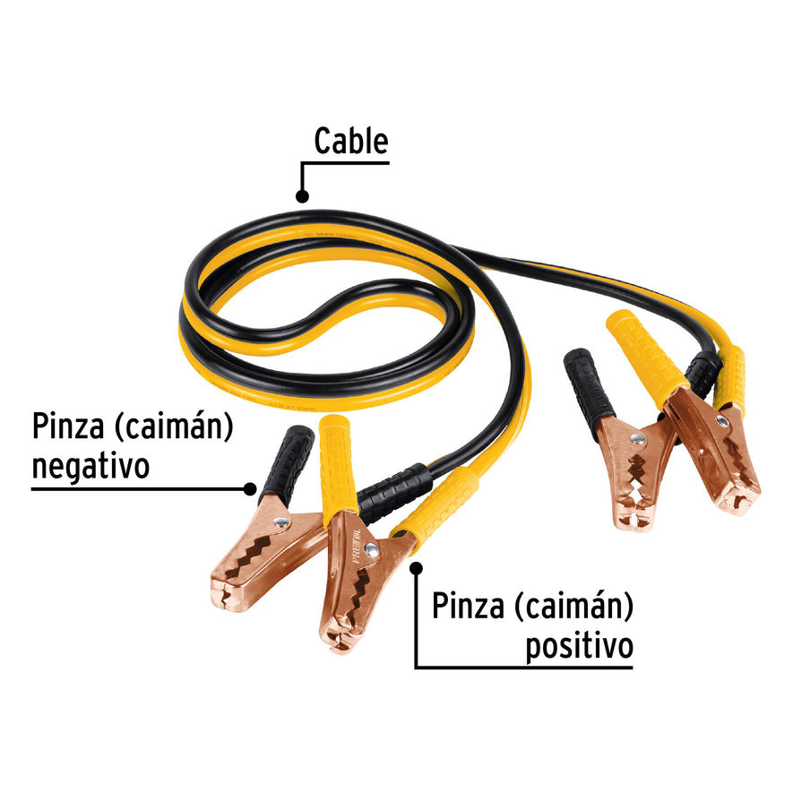 Cables pasa corriente 2 m, 125 A, 10 AWG, Pretul Caja con 5, 22807