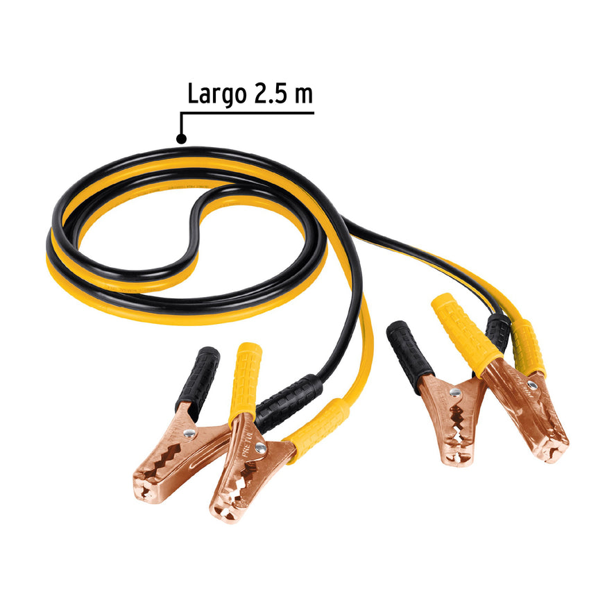 Cables pasa corriente 2.5m, 125 A, 10 AWG, con funda, Pretul Caja con 5, 22808