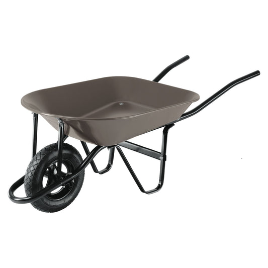 Carretilla 4 ft3, gris, neumática, bastidor tubular, PRETUL, 22647