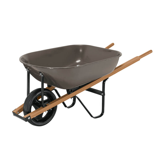 Carretilla 5.5ft3 gris Imponchable bastidores madera, Pretul, 20625