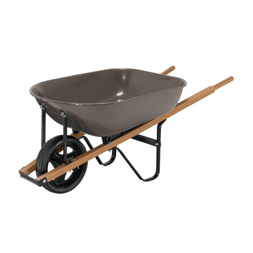 Carretilla 5.5ft3 gris Imponchable bastidores madera, Pretul, 20625