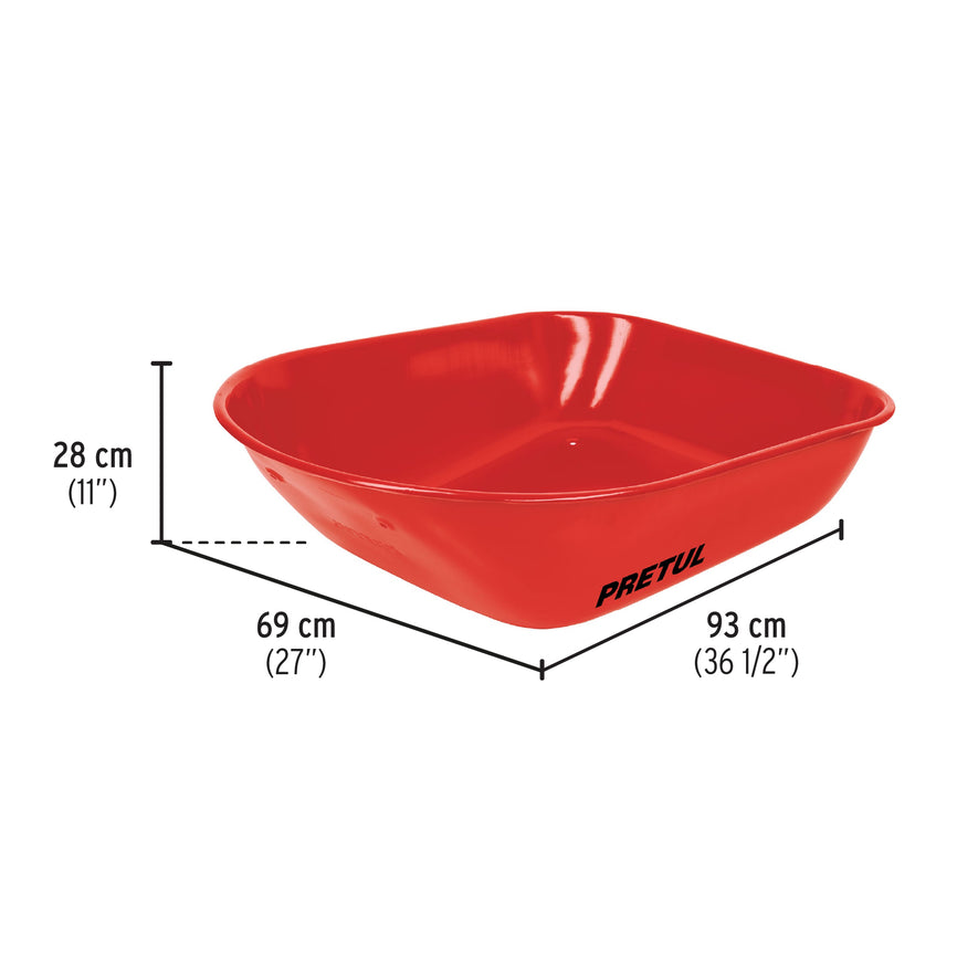 Carretilla 5.5ft3 roja Imponchable bastidores madera, Pretul, 20623