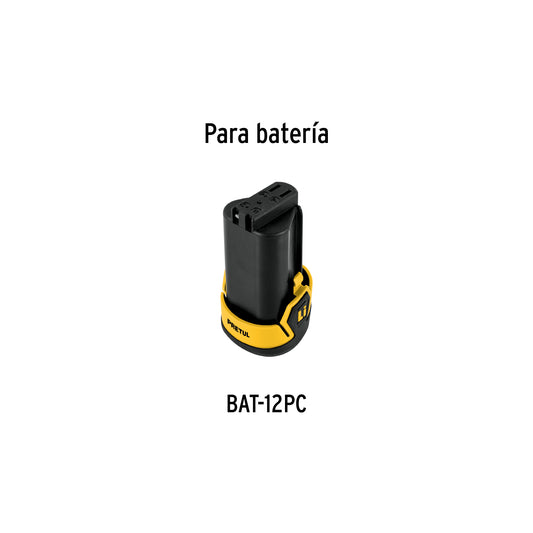 Cargador baterías de ion litio 12V, para TALI-12PC, PRETUL Caja con 2, 21011