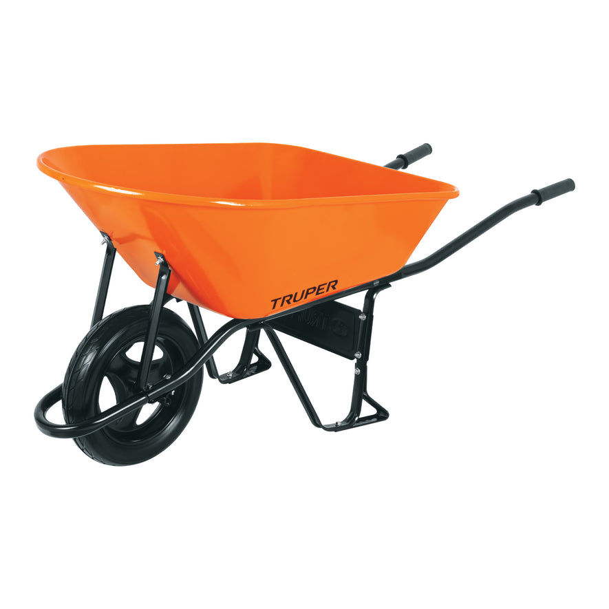 Carretilla 8 ft3 Imponchable, bastidor tubular, Truper, 100177